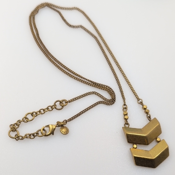 J. Crew Gold Chevron Statement Necklace - Picture 5 of 6